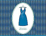 Front View Thumbnail - Cerulean & Pantone Turquoise Will You Be My Bridesmaid Card - Dress