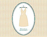 Front View Thumbnail - Corn Silk & Pantone Turquoise Will You Be My Bridesmaid Card - Dress