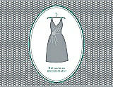 Front View Thumbnail - Mystic & Pantone Turquoise Will You Be My Bridesmaid Card - Dress