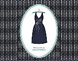 Front View Thumbnail - Navy Blue & Pantone Turquoise Will You Be My Bridesmaid Card - Dress
