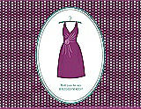 Front View Thumbnail - Persian Plum & Pantone Turquoise Will You Be My Bridesmaid Card - Dress