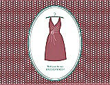 Front View Thumbnail - Spanish Rose & Pantone Turquoise Will You Be My Bridesmaid Card - Dress