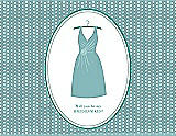 Front View Thumbnail - Seaside & Pantone Turquoise Will You Be My Bridesmaid Card - Dress