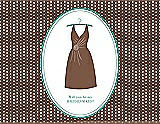 Front View Thumbnail - Almond & Pantone Turquoise Will You Be My Bridesmaid Card - Dress