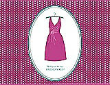 Front View Thumbnail - American Beauty & Pantone Turquoise Will You Be My Bridesmaid Card - Dress