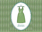 Front View Thumbnail - Apple Slice & Pantone Turquoise Will You Be My Bridesmaid Card - Dress