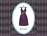 Front View Thumbnail - Aubergine & Pantone Turquoise Will You Be My Bridesmaid Card - Dress