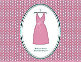 Front View Thumbnail - Begonia & Pantone Turquoise Will You Be My Bridesmaid Card - Dress