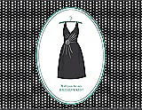 Front View Thumbnail - Black & Pantone Turquoise Will You Be My Bridesmaid Card - Dress