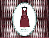 Front View Thumbnail - Burgundy & Pantone Turquoise Will You Be My Bridesmaid Card - Dress