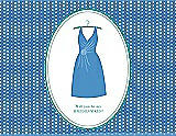 Front View Thumbnail - Cornflower & Pantone Turquoise Will You Be My Bridesmaid Card - Dress