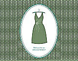Front View Thumbnail - Clover & Pantone Turquoise Will You Be My Bridesmaid Card - Dress