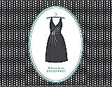Front View Thumbnail - Ebony & Pantone Turquoise Will You Be My Bridesmaid Card - Dress