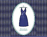 Front View Thumbnail - Electric Blue & Pantone Turquoise Will You Be My Bridesmaid Card - Dress