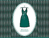 Front View Thumbnail - Emerald & Pantone Turquoise Will You Be My Bridesmaid Card - Dress