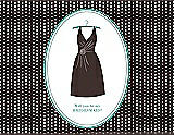 Front View Thumbnail - Espresso & Pantone Turquoise Will You Be My Bridesmaid Card - Dress
