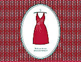 Front View Thumbnail - Flame & Pantone Turquoise Will You Be My Bridesmaid Card - Dress