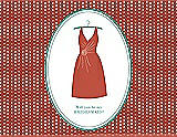 Front View Thumbnail - Fiesta & Pantone Turquoise Will You Be My Bridesmaid Card - Dress