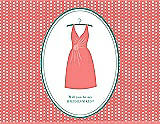 Front View Thumbnail - Ginger & Pantone Turquoise Will You Be My Bridesmaid Card - Dress