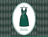Front View Thumbnail - Hunter Green & Pantone Turquoise Will You Be My Bridesmaid Card - Dress