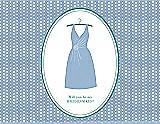 Front View Thumbnail - Ice Blue & Pantone Turquoise Will You Be My Bridesmaid Card - Dress