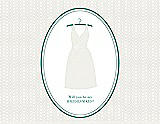 Front View Thumbnail - Ivory & Pantone Turquoise Will You Be My Bridesmaid Card - Dress