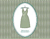 Front View Thumbnail - Kiwi & Pantone Turquoise Will You Be My Bridesmaid Card - Dress
