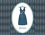 Front View Thumbnail - Marine & Pantone Turquoise Will You Be My Bridesmaid Card - Dress