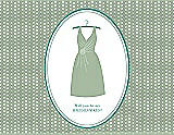 Front View Thumbnail - Mermaid & Pantone Turquoise Will You Be My Bridesmaid Card - Dress