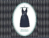 Front View Thumbnail - Midnight Navy & Pantone Turquoise Will You Be My Bridesmaid Card - Dress