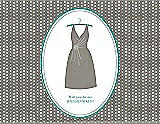 Front View Thumbnail - Mocha & Pantone Turquoise Will You Be My Bridesmaid Card - Dress