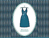 Front View Thumbnail - Mosaic & Pantone Turquoise Will You Be My Bridesmaid Card - Dress