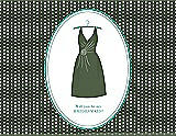 Front View Thumbnail - Moss & Pantone Turquoise Will You Be My Bridesmaid Card - Dress