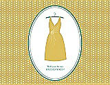 Front View Thumbnail - Marigold & Pantone Turquoise Will You Be My Bridesmaid Card - Dress