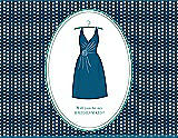 Front View Thumbnail - Ocean Blue & Pantone Turquoise Will You Be My Bridesmaid Card - Dress