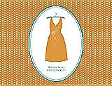 Front View Thumbnail - Orange Crush & Pantone Turquoise Will You Be My Bridesmaid Card - Dress