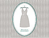 Front View Thumbnail - Oyster & Pantone Turquoise Will You Be My Bridesmaid Card - Dress