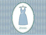 Front View Thumbnail - Pale Blue & Pantone Turquoise Will You Be My Bridesmaid Card - Dress