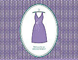 Front View Thumbnail - Pansy & Pantone Turquoise Will You Be My Bridesmaid Card - Dress
