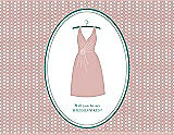 Front View Thumbnail - Petal Pink & Pantone Turquoise Will You Be My Bridesmaid Card - Dress