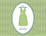 Front View Thumbnail - Pistachio & Pantone Turquoise Will You Be My Bridesmaid Card - Dress