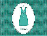 Front View Thumbnail - Pantone Turquoise & Pantone Turquoise Will You Be My Bridesmaid Card - Dress