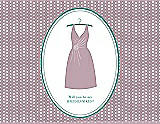 Front View Thumbnail - Quartz & Pantone Turquoise Will You Be My Bridesmaid Card - Dress