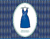 Front View Thumbnail - Royal Blue & Pantone Turquoise Will You Be My Bridesmaid Card - Dress