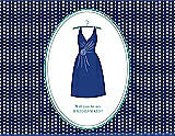 Front View Thumbnail - Sapphire & Pantone Turquoise Will You Be My Bridesmaid Card - Dress