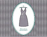 Front View Thumbnail - Shadow & Pantone Turquoise Will You Be My Bridesmaid Card - Dress