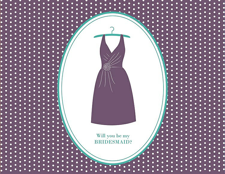 Front View - Smashing & Pantone Turquoise Will You Be My Bridesmaid Card - Dress
