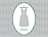 Front View Thumbnail - Sterling & Pantone Turquoise Will You Be My Bridesmaid Card - Dress