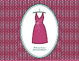 Front View Thumbnail - Strawberry & Pantone Turquoise Will You Be My Bridesmaid Card - Dress