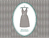 Front View Thumbnail - Taupe & Pantone Turquoise Will You Be My Bridesmaid Card - Dress